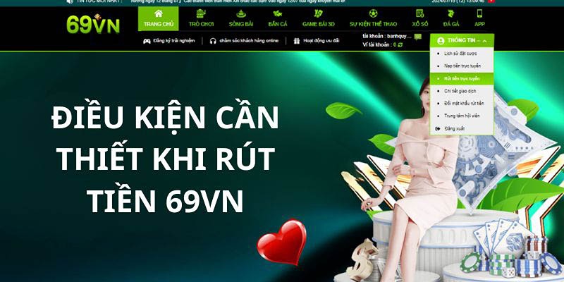 Lưu ý khi rút tiền 69VN