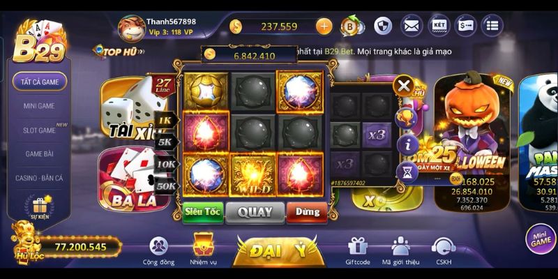 Đôi nét về sảnh cược slot game nổ hũ B29 của 69VN